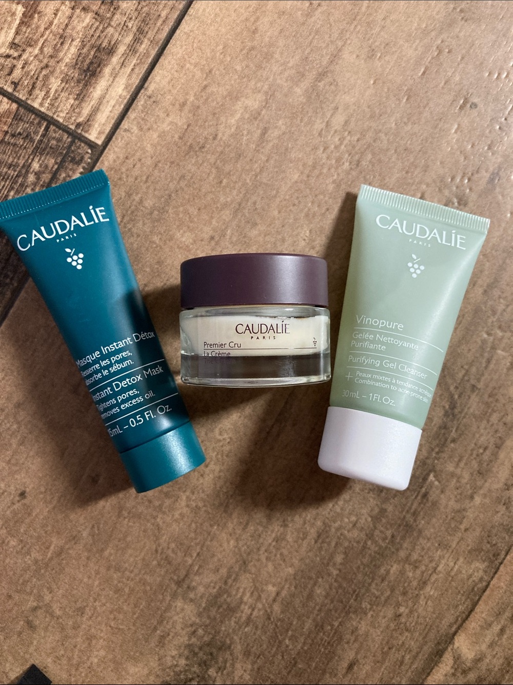 Caudalie Skincare Trio - Teal, Purple & Light Green